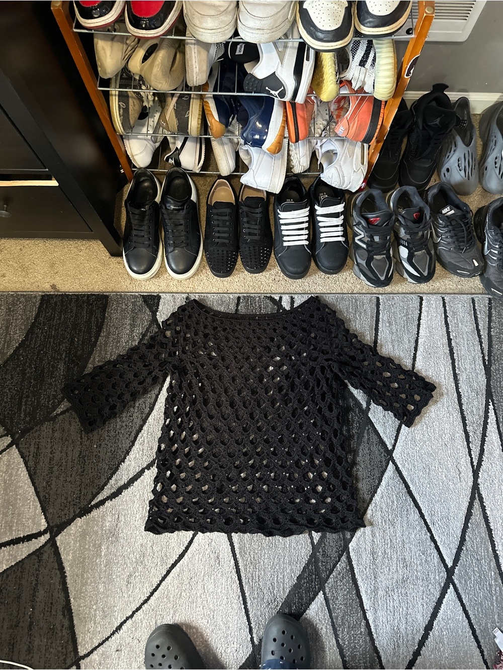 Black Open-Knit Women's Sweater - Unbranded